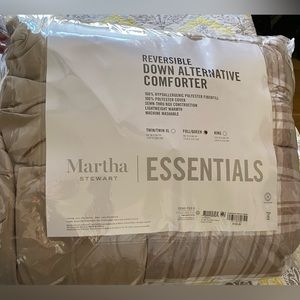 New in original bag, Martha Stewart reversible down alternative comforter, Queen